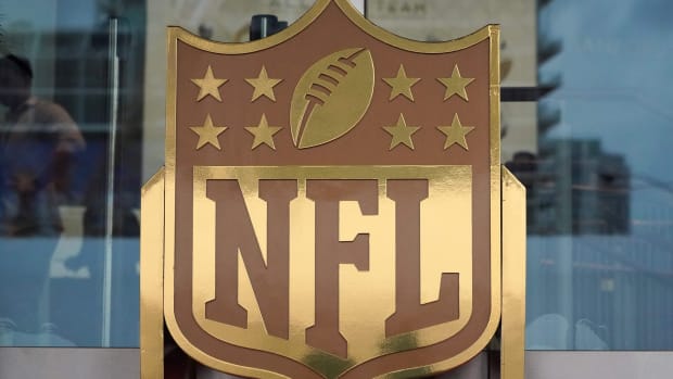 Feb 1, 2020; Miami Gardens, Florida, USA; General overall view of NFL golden shield logo at the NFL Honors show at the Adrienne Arsht Center.